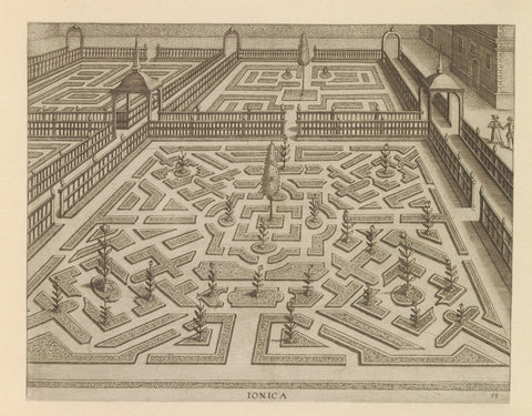 Garden with a ground floor with square compartments in the diagonals, anonymous, c. 1600 - c. 1601 Canvas Print