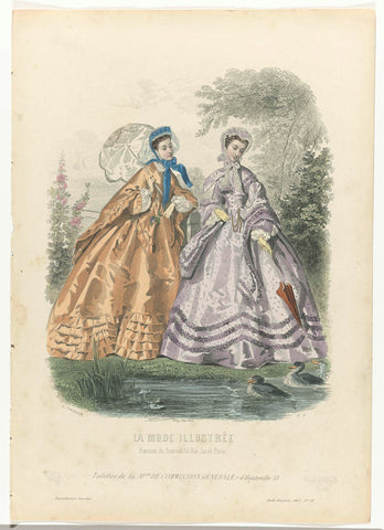 La Mode Illustrée, 1863, No. 19: Toilettes de la Maison (...), anonymous, 1863 Canvas Print