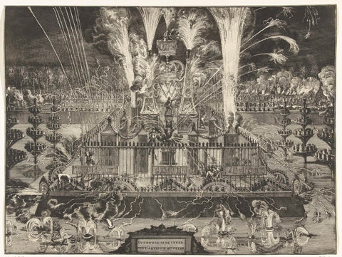 Fireworks in the Hofvijver, 1691, Romeyn de Hooghe, 1691 Canvas Print