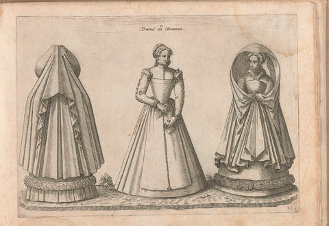 Three women, dressed according to the fashion of Antwerp, ca. 1580, Bartolomeo Grassi, in or before 1585 Canvas Print