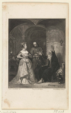 Johanna of Flanders and Baldwin IX, 1225, Johannes de Mare, 1841-1843 Canvas Print