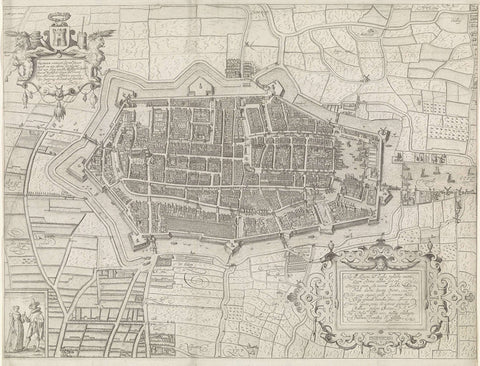 Plattegrond van Alkmaar, 1597, Cornelis Jacobsz. Drebbel, 1597 Canvas Print