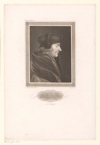 Portrait of Desiderius Erasmus, Karl Barth, 1828 - 1853 Canvas Print