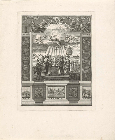 Zinneprent op de Vrede van Hubertusburg, 15 February 1763, anonymous, 1763 Canvas Print