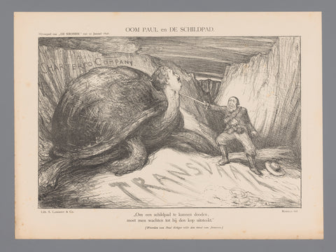 Uncle Paul and the turtle, Marius Bauer, 1896 Canvas Print