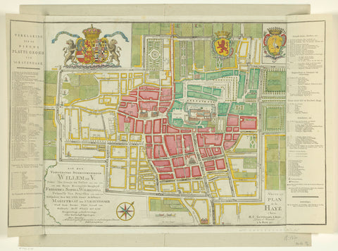 Map of The Hague, anonymous, 1773 Canvas Print