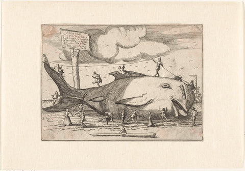 Stranded sperm whale on the beach at Callantsoog, 4 October 1641, anonymous, 1641 Canvas Print