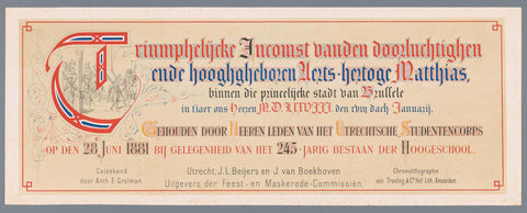 Utrecht masquerade of 1881 (title print), Anthony Grolman, 1881 Canvas Print