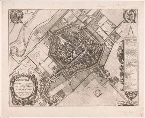 Map of Düren, Wenceslaus Hollar, 1657 Canvas Print