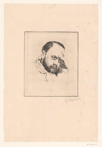 Portrait of Emile Zola, Marcellin Gilbert Desboutin, 1879 Canvas Print