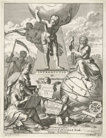 Allegory on geography, Joseph Mulder, 1692 Canvas Print