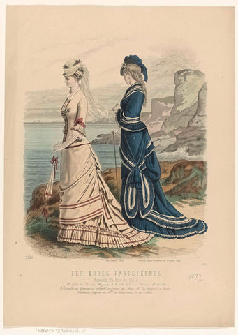 Les Modes Parisiennes, 1877, No. 1761 : Modèles des Grands Magasins (...), P. Deferneville, 1877 Canvas Print