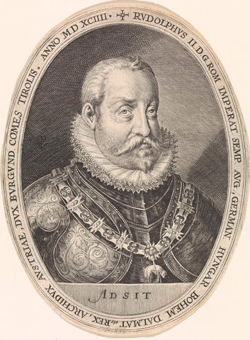 Portrait of Rudolf II of Habsburg, Crispijn van de Passe (I), 1604 Canvas Print