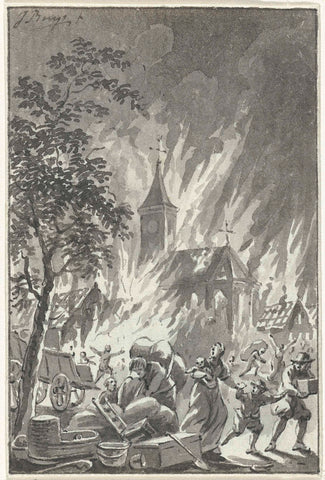 Heavy fire of Hilversum, 25 June 1766, Jacobus Buys, 1766 - 1801 Canvas Print