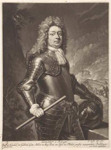 Portret van Godard, baron van Reede-Ginckel, graaf van Athlone, Pieter Schenk (I), 1670 - 1713 Canvas Print