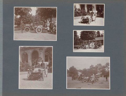 Soldiers at cars in France, anonymous, 1902 Canvas Print