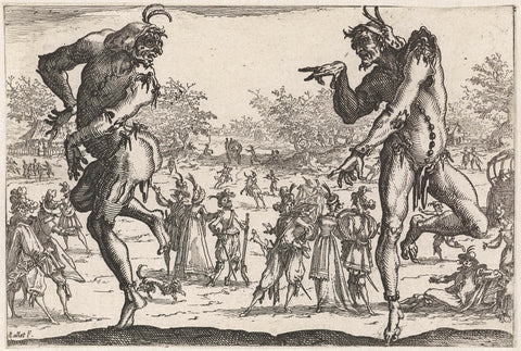 Two Dancers, Jacques Callot, 1616 Canvas Print