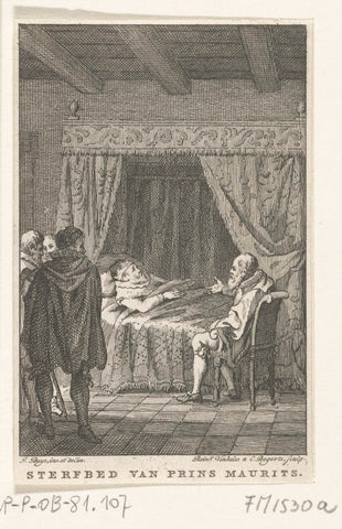 Deathbed of Prince Maurits, 1625, Reinier Vinkeles (I), 1780 - 1795 Canvas Print