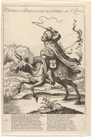 Turkish rider on a donkey, ca. 1707, anonymous, 1707 Canvas Print