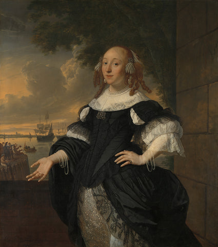 Geertruida den Dubbelde (1647-84), Wife of Aert van Nes, Bartholomeus van der Helst, 1668 Canvas Print