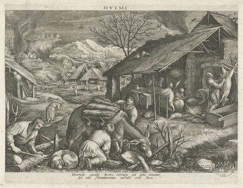 Winter, Johann Sadeler (I), 1587 - 1595 Canvas Print