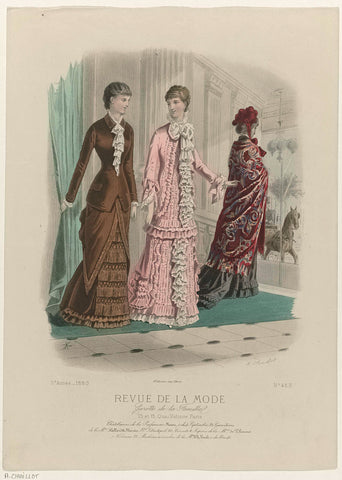 Revue de la Mode, Gazette de la Famille, dimanche 8 février 1880, 9e année, No. 423: Châtelaines de la Parfumerie Ninon (...), A. Chaillot, 1880 Canvas Print