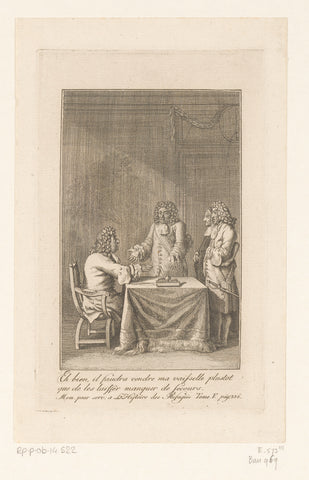 Minister Grumbkow and Gaultier tell Friedrich Wilhelm that the state treasury is empty, Daniel Nikolaus Chodowiecki, 1786 Canvas Print