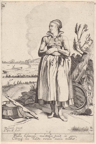 Girl from Edam, from the front, Gillis van Scheyndel (I), 1645 Canvas Print