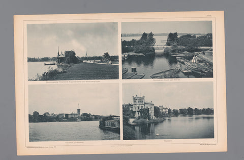 Four faces on waterways around Hamburg, Wilhelm Dreesen, 1894 Canvas Print