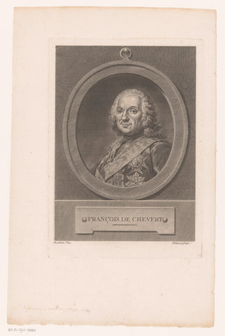 Portret van François de Chevert, J.F. Poletnich, 1750 - 1780 Canvas Print