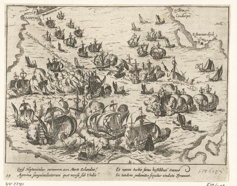 Victory over the Spanish fleet at Vlissingen, 1573, anonymous, 1613 - 1615 Canvas Print