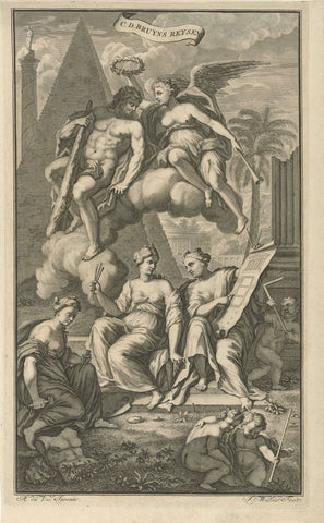 Hercules crowned by Victoria, Joseph Mulder, 1698 Canvas Print