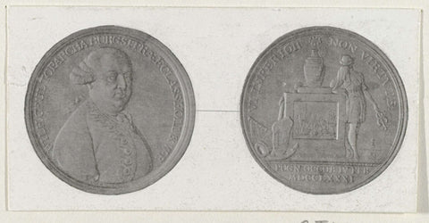 Medal in honour of Willem Crul, 1781, anonymous, 1800 - 1899 Canvas Print