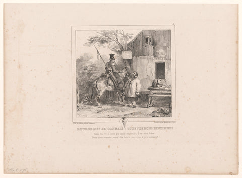 Lansier addresses an innkeeper, Nicolas Toussaint Charlet, 1836 Canvas Print