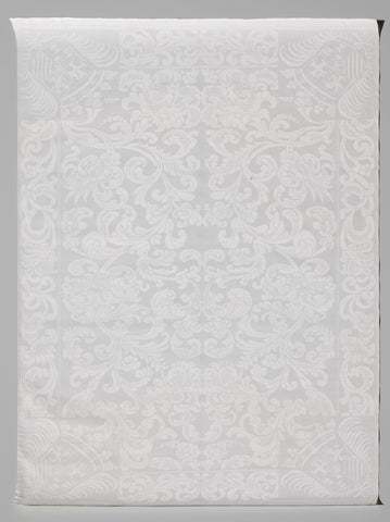 Napkin of linen damask with acanthusvoluten and weapons Van Bronckhorst and Van der Capellen, anonymous, c. 1680 Canvas Print