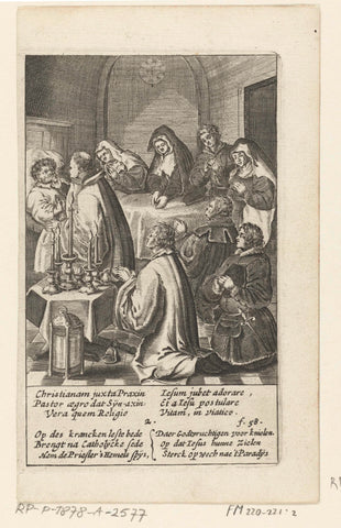 The host is administered to the sick person, 2, Boetius Adamsz. Bolswert, 1639 Canvas Print