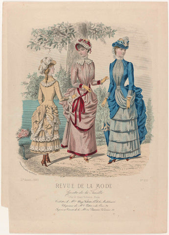 Revue de la Mode, Gazette de la Famille, Sunday, July 1, 1883, 12th year, No. 600: Toilets of Mrs. Day-Falett (...), anonymous, 1883 Canvas Print