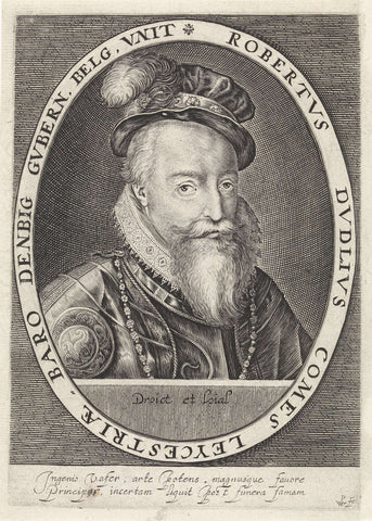 Portret van Robert Dudley, Willem van de Passe, 1620 Canvas Print