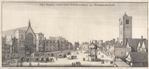 View of the square in front of Westminster Hall, London, Wenceslaus Hollar, 1647 Canvas Print