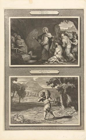 The Resurrection of Lazarus and the Parable of the Lost Sheep, Jacobus Baptist, 1693 - 1704 Canvas Print