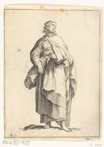 Standing man with long coat, Frederick Bloemaert, after 1635 - 1669 Canvas Print