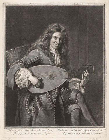 Portret van Charles Mouton, Gerard Edelinck, after 1690 - before 1707 Canvas Print