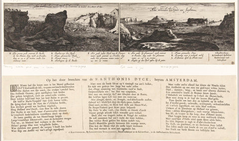 Poem on breaking the Sint-Antoniesdijk, 1651, Lodewijk Spillebout, 1651 Canvas Print