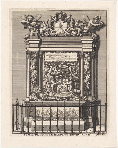 Tomb of Maarten Harpertsz. Tromp, Willem Swidde, c. 1676 - after 1688 Canvas Print