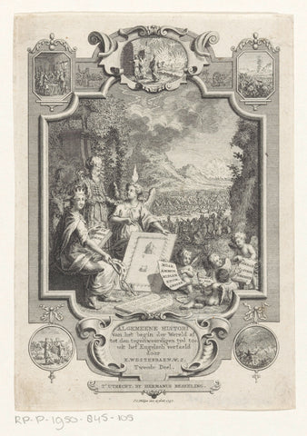 Cartouche with allegory on the history of Israel, Jan Caspar Philips, 1737 Canvas Print