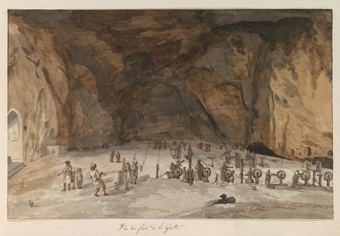 Interior of Cave Santa Maria Capella, Louis Ducros, 1778 Canvas Print