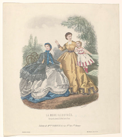 La Mode Illustrée, 1865, No. 37: Toilettes de Melles Rabouin (...)., anonymous, 1865 Canvas Print