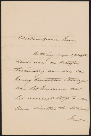 Letter to Ary Johannes Lamme, jonkheer John Francis Loudon, 1862 Canvas Print