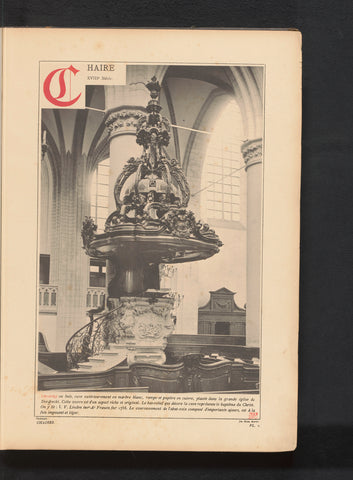 Pulpit in the Grote of Onze-Lieve-Vrouwekerk in Dordrecht, anonymous, c. 1881 - in or before 1889 Canvas Print