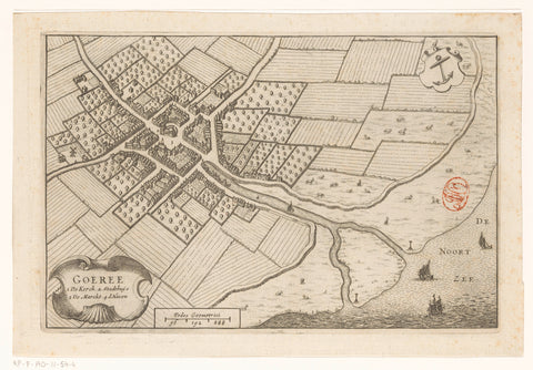 Map of Goedereede, anonymous, 1652 Canvas Print
